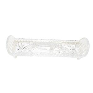 Vintage Cut Glass Crystal Byrd Hofbauer Bird Starburst Pattern Cracker Dish